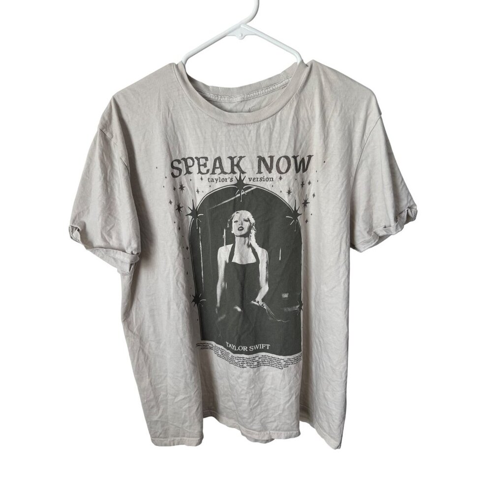 Taylor Swift Speak Now Taylors Version Graphic T-Shirt L 100% Cotton Unisex Ligh